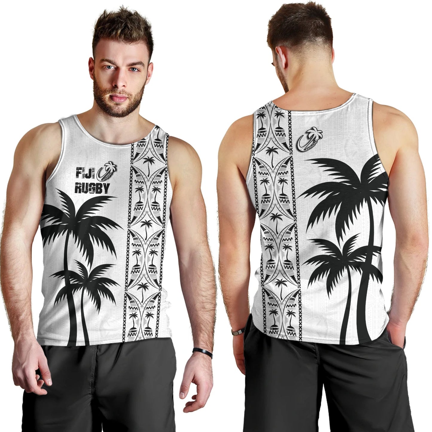 Fiji Tank Top Fiji Rugby Tapa Palms Tree Designs