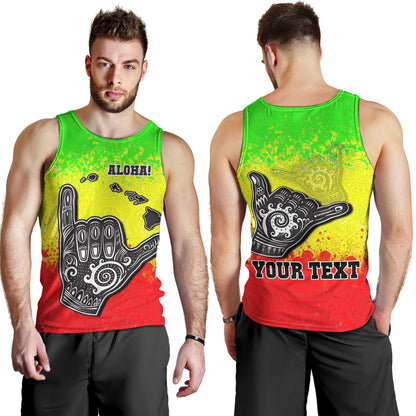 Hawaii Tank Top Polynesian Shaka Hawaii Map Reggae Style