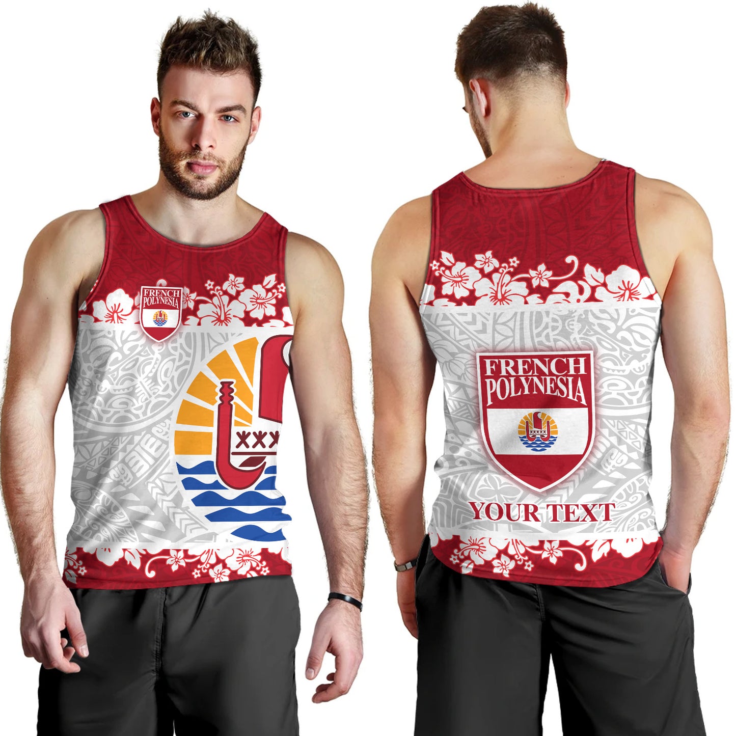 French Polynesia Tank Top Seal With Plumeria Flowers Polynesia Patterns