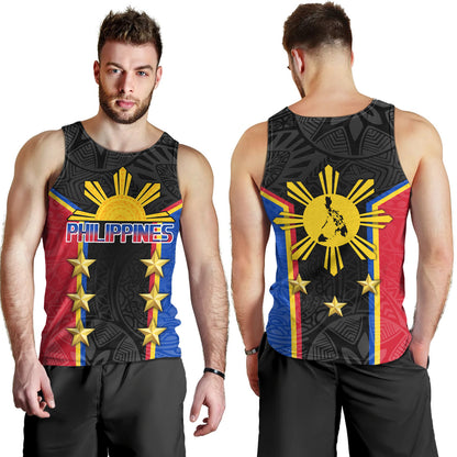 Philippines Filipinos Tank Top Philippines Sun Tribal Pattern Style