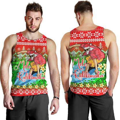 Hawaii Tank Top Santa Surfing Mele Kalikimaka Style