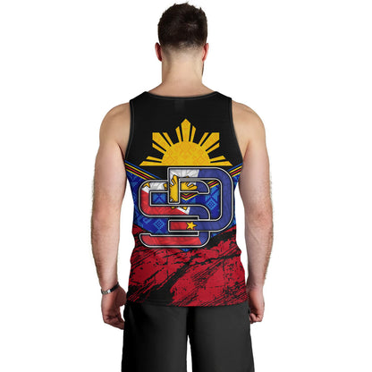 Philippines Filipinos Tank Top San Diego Filipino Grunge Brush Stroke Style