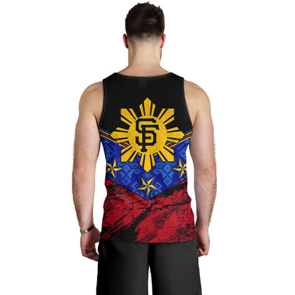 Philippines Filipinos Tank Top San Francisco Filipino Grunge Brush Stroke Style