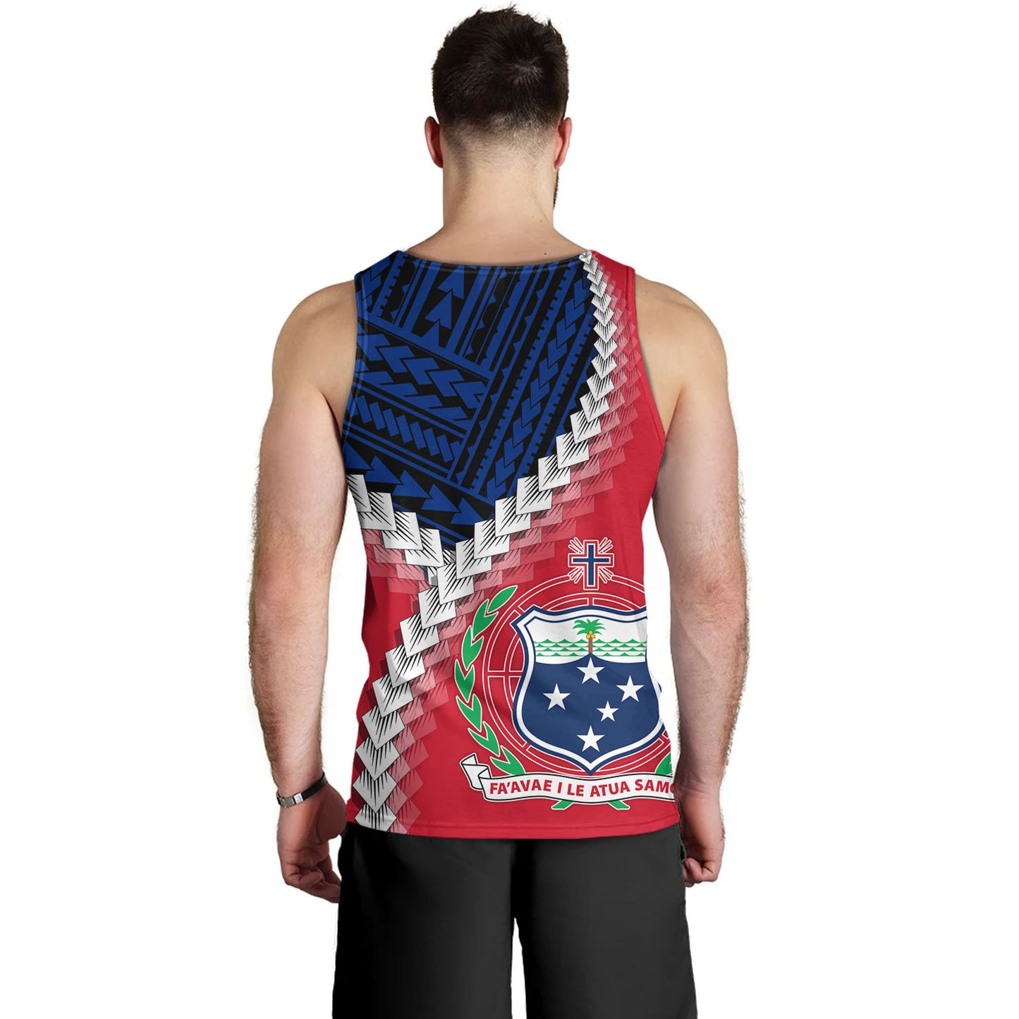 Samoa Tank Top Samoa Coat Of Arms With Polynesian Tattoo Flag Style