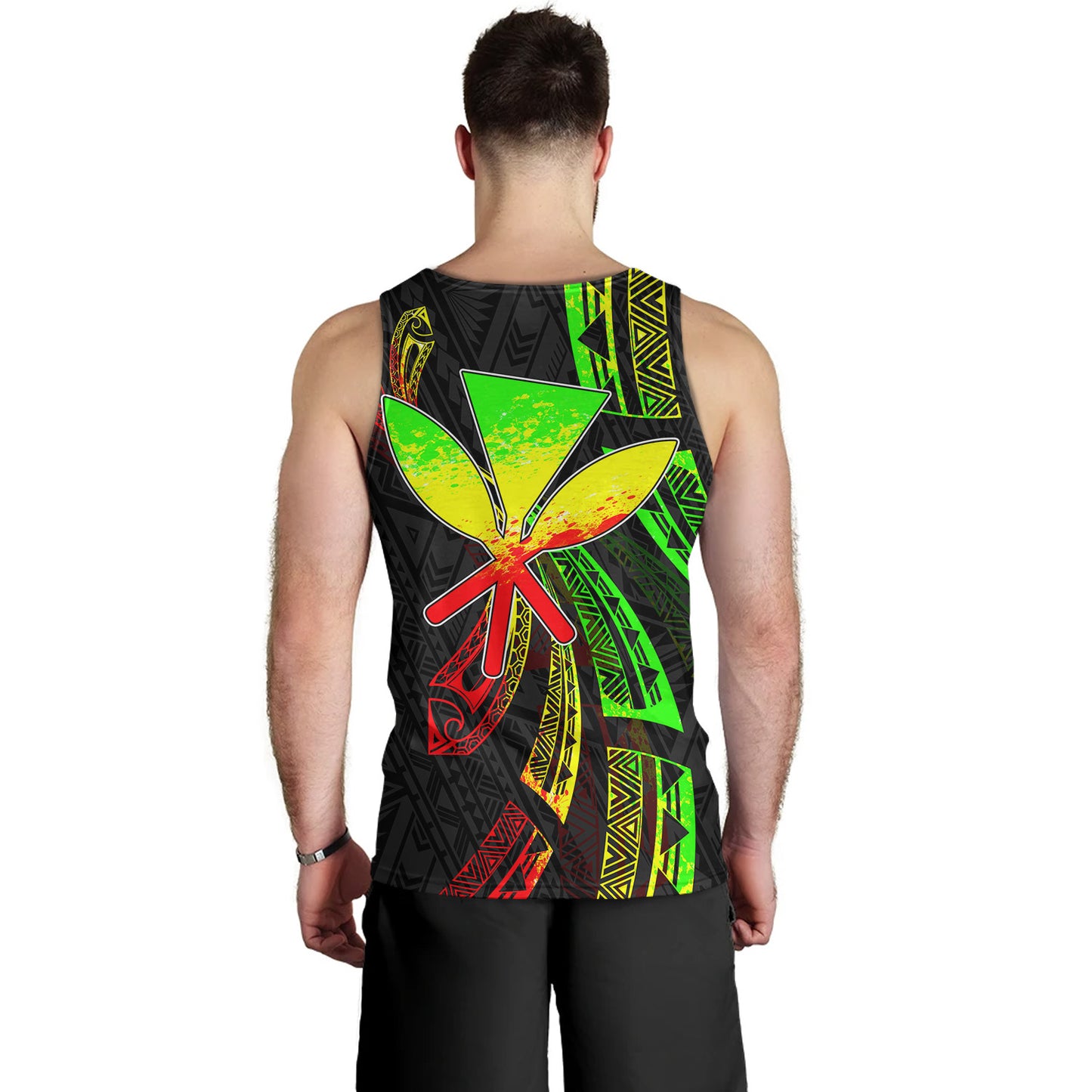 Hawaii Tank Top Kanaka Maoli Polynesian Pattern Reggae Color