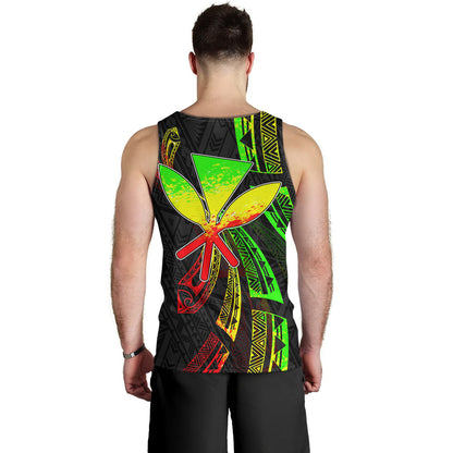 Hawaii Tank Top Kanaka Maoli Polynesian Pattern Reggae Color