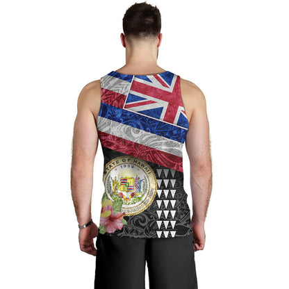 Hawaii Tank Top Hawaiian Flag Polynesian Tribal Hibiscus Style