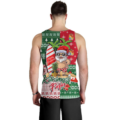 Tonga Tank Top Kilisimasi Fiefia Tropical Xmas Patterns