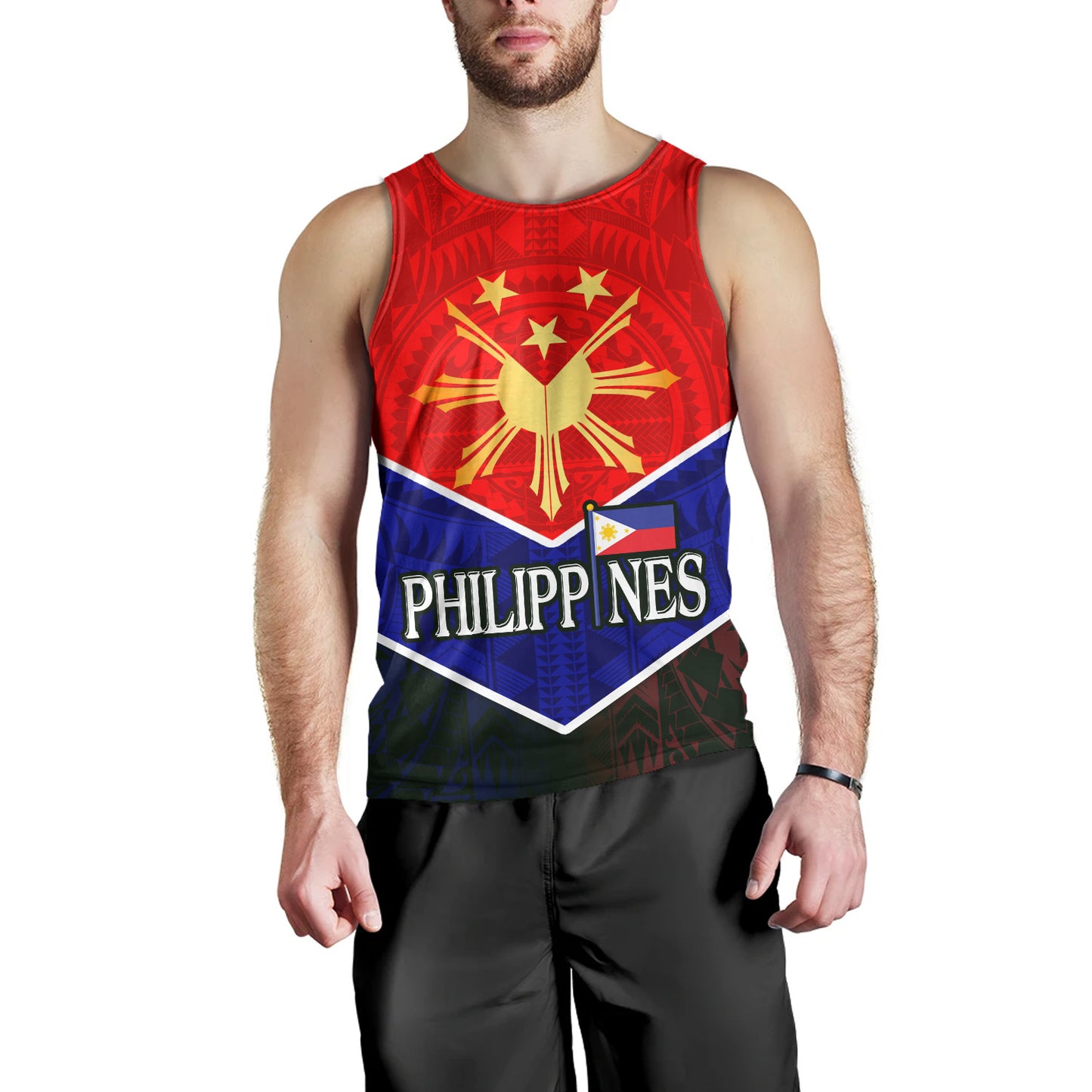 Philippines Filipinos Tank Top Sun Filipinos Tribal Flowers Patterns