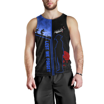 New Zealand Tank Top Anzac Day Lest We Forget Poppy Flower Symbol