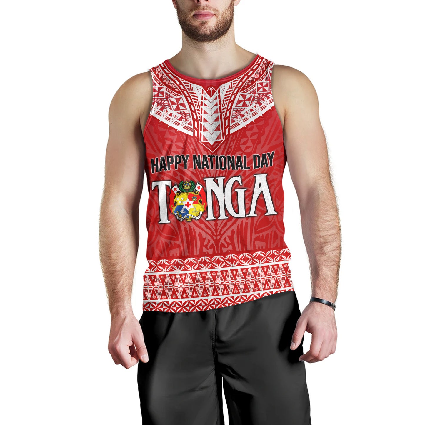 Tonga Custom Personalised Tank Top Happy National Day