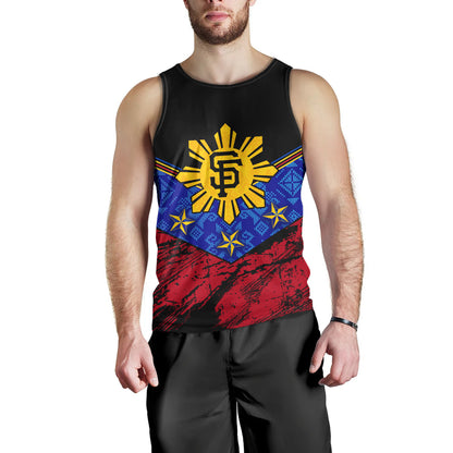 Philippines Filipinos Tank Top San Francisco Filipino Grunge Brush Stroke Style