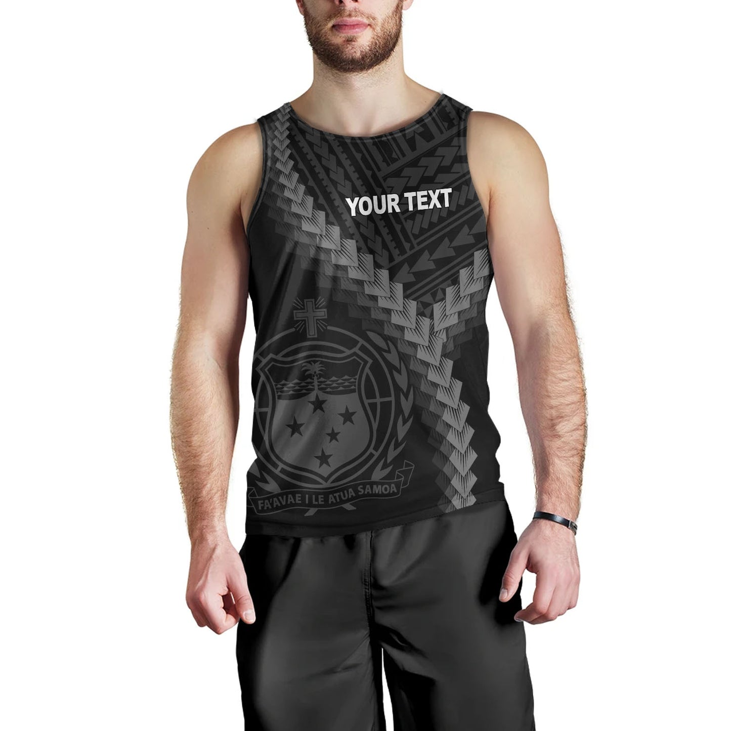 Samoa Tank Top Samoa Coat Of Arms With Polynesian Tattoo Style
