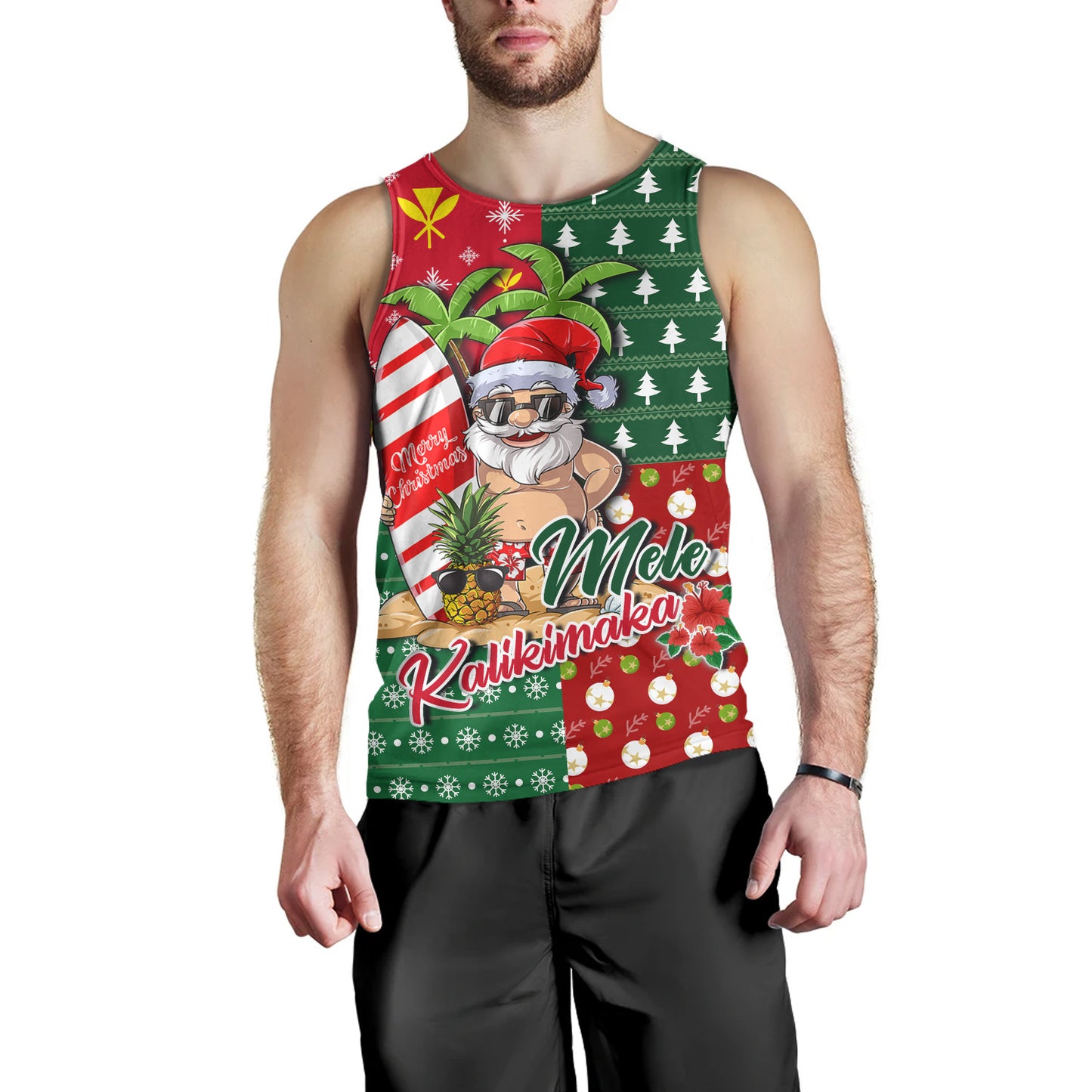 Hawaii Tank Top Mele Kalikimaka Hawaii Christmas Patterns