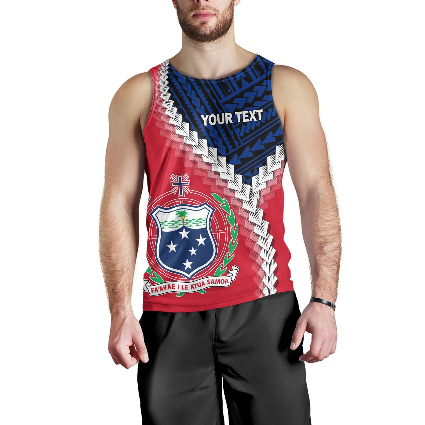 Samoa Tank Top Samoa Coat Of Arms With Polynesian Tattoo Flag Style