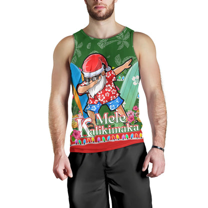 Hawaii Tank Top Mele Kalikimaka Dabbing Santa Christmas Style