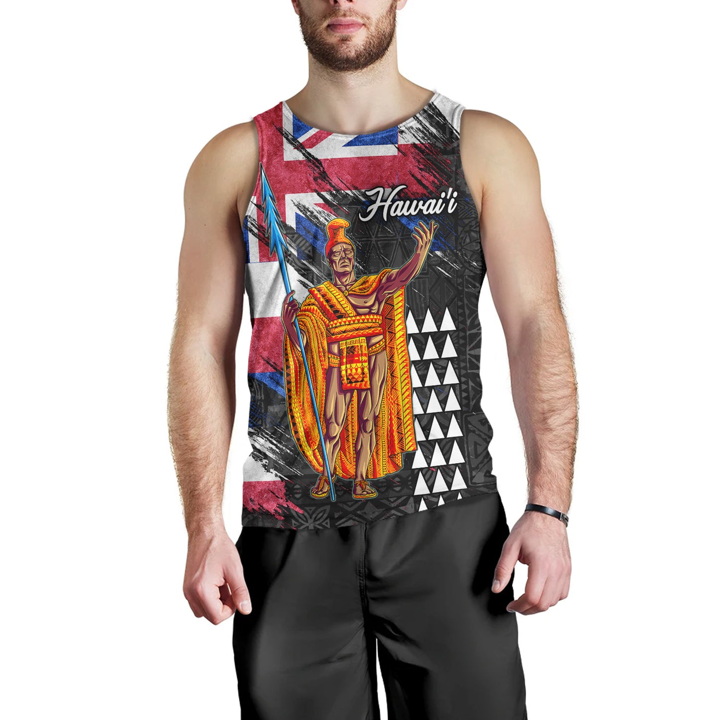 Hawaii Tank Top Hawaii King Grunge Style Color Flag Style