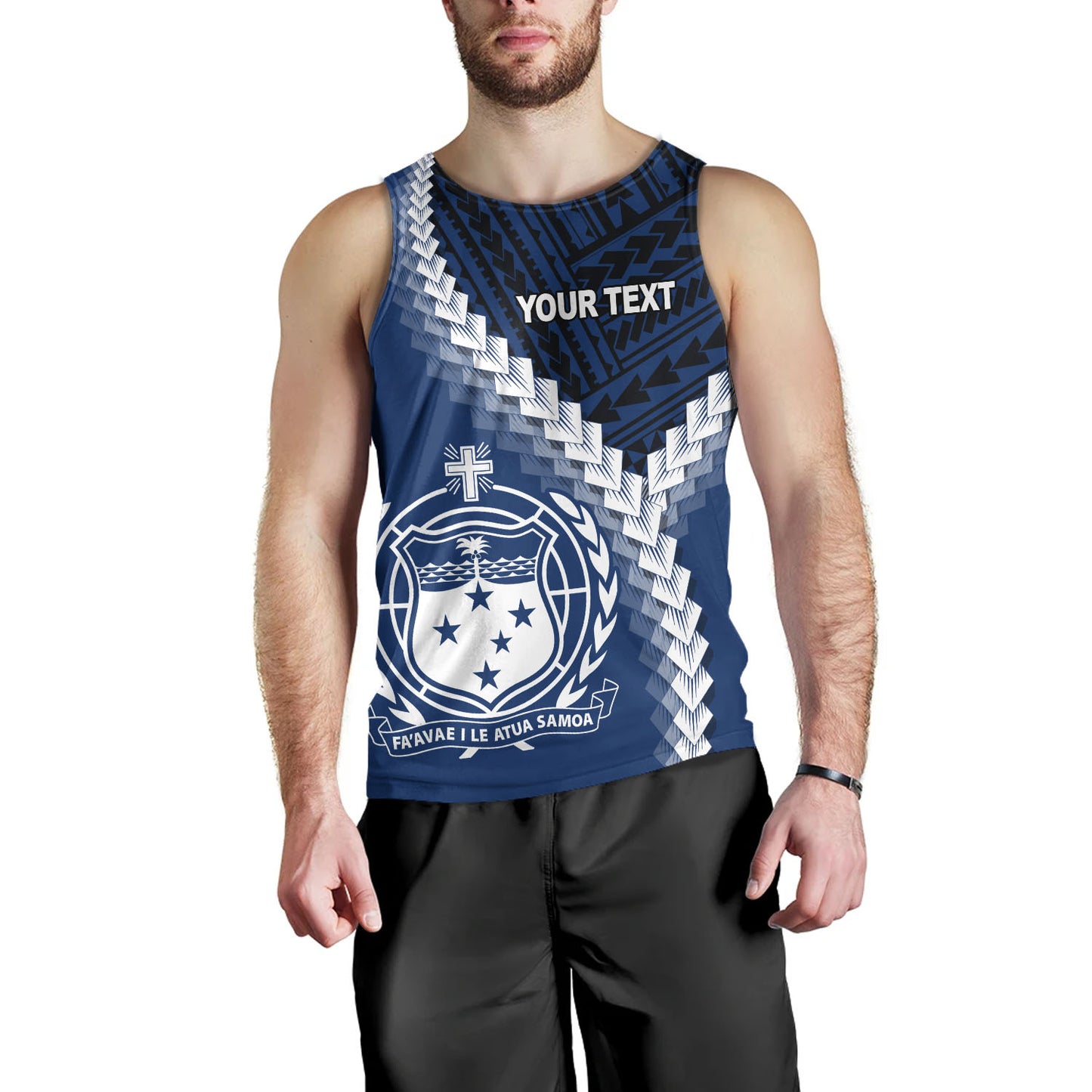 Samoa Tank Top Samoa Coat Of Arms With Polynesian Tattoo Style