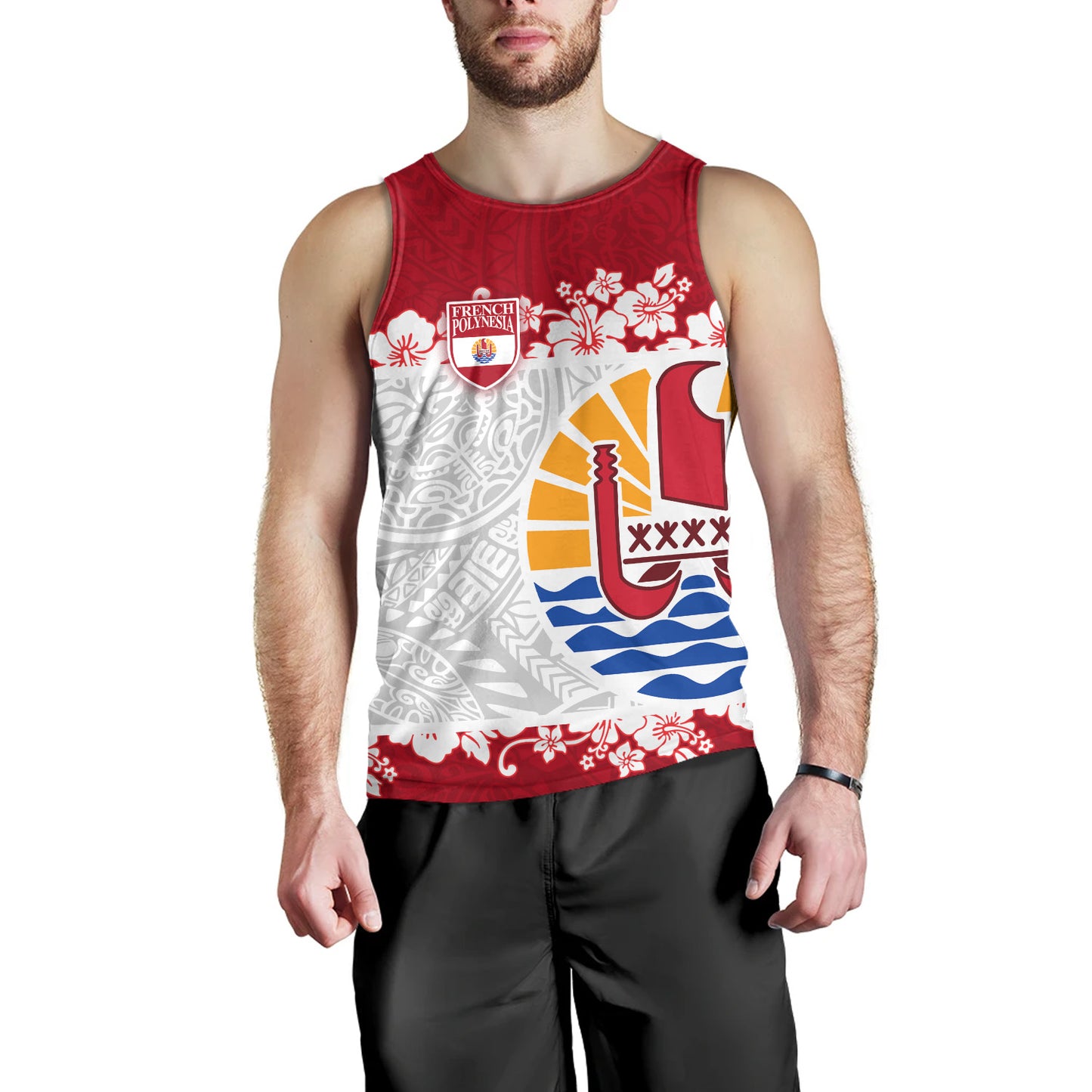 French Polynesia Tank Top Seal With Plumeria Flowers Polynesia Patterns