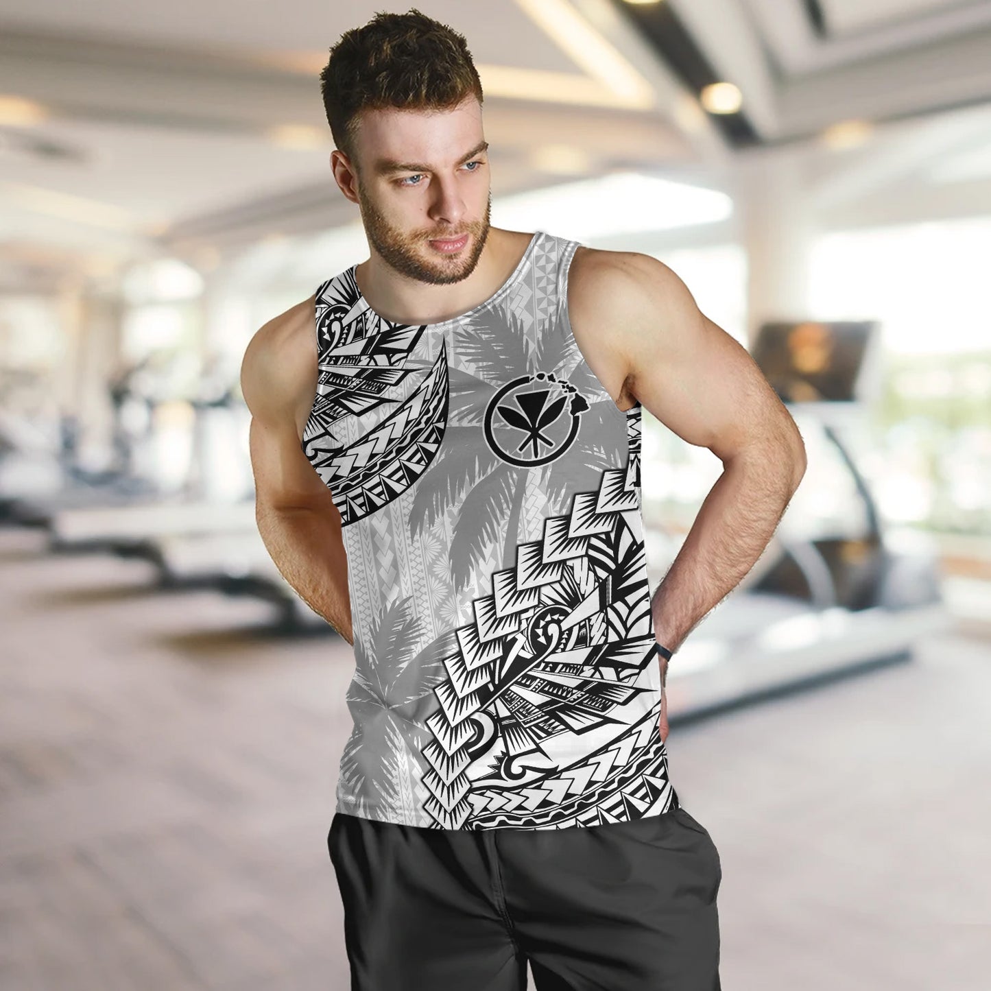 Hawaii Tank Top Custom Personalised Polynesian Pattern Palm Tree