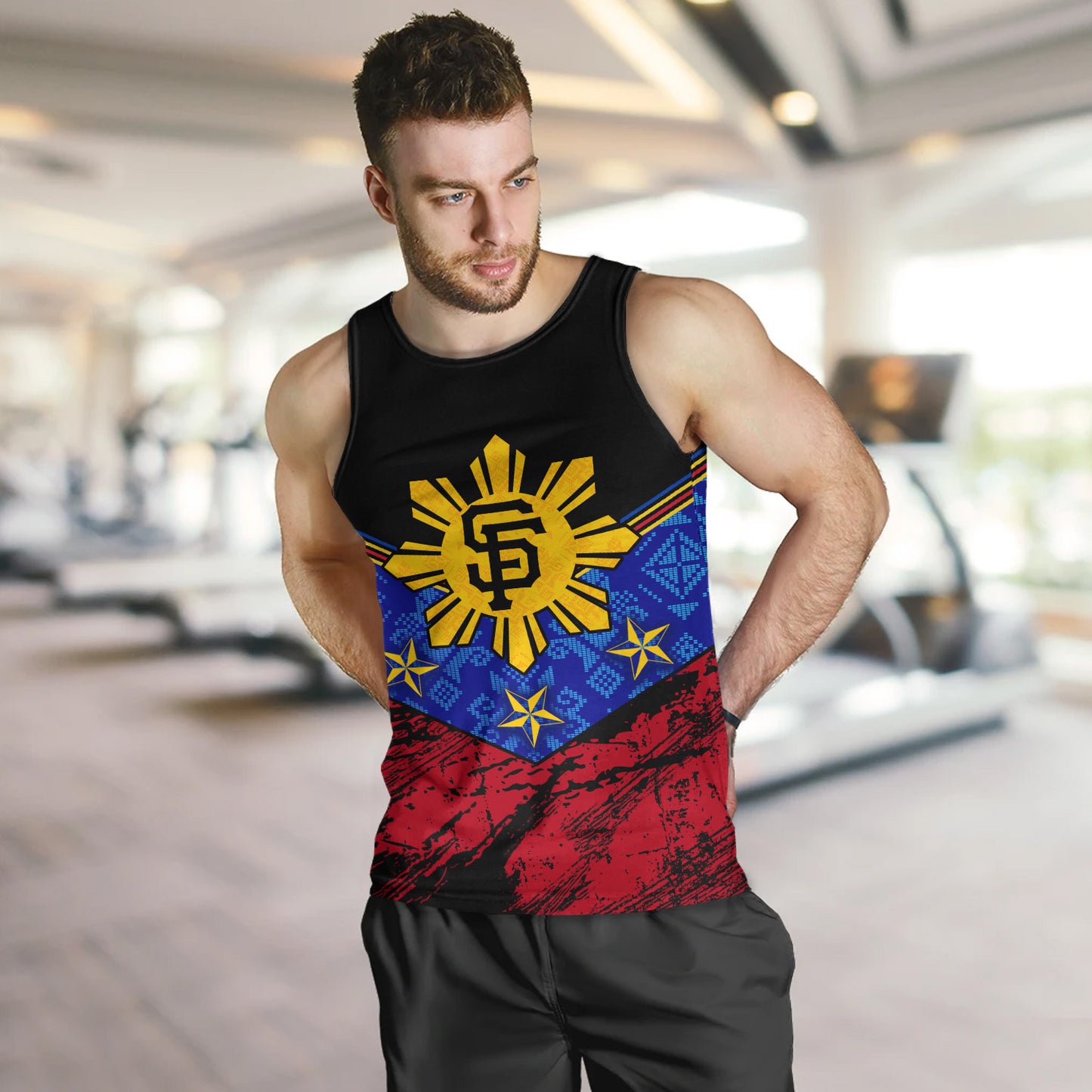 Philippines Filipinos Tank Top San Francisco Filipino Grunge Brush Stroke Style