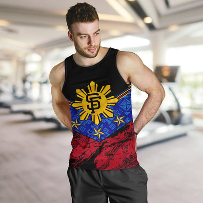 Philippines Filipinos Tank Top San Francisco Filipino Grunge Brush Stroke Style