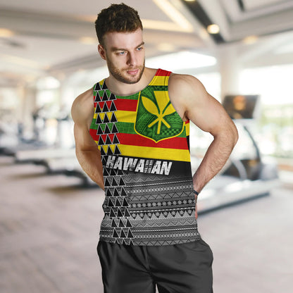 Hawaii Tank Top Kanaka Maoli Flag Polynesian Tribal Patterns Grunge Style
