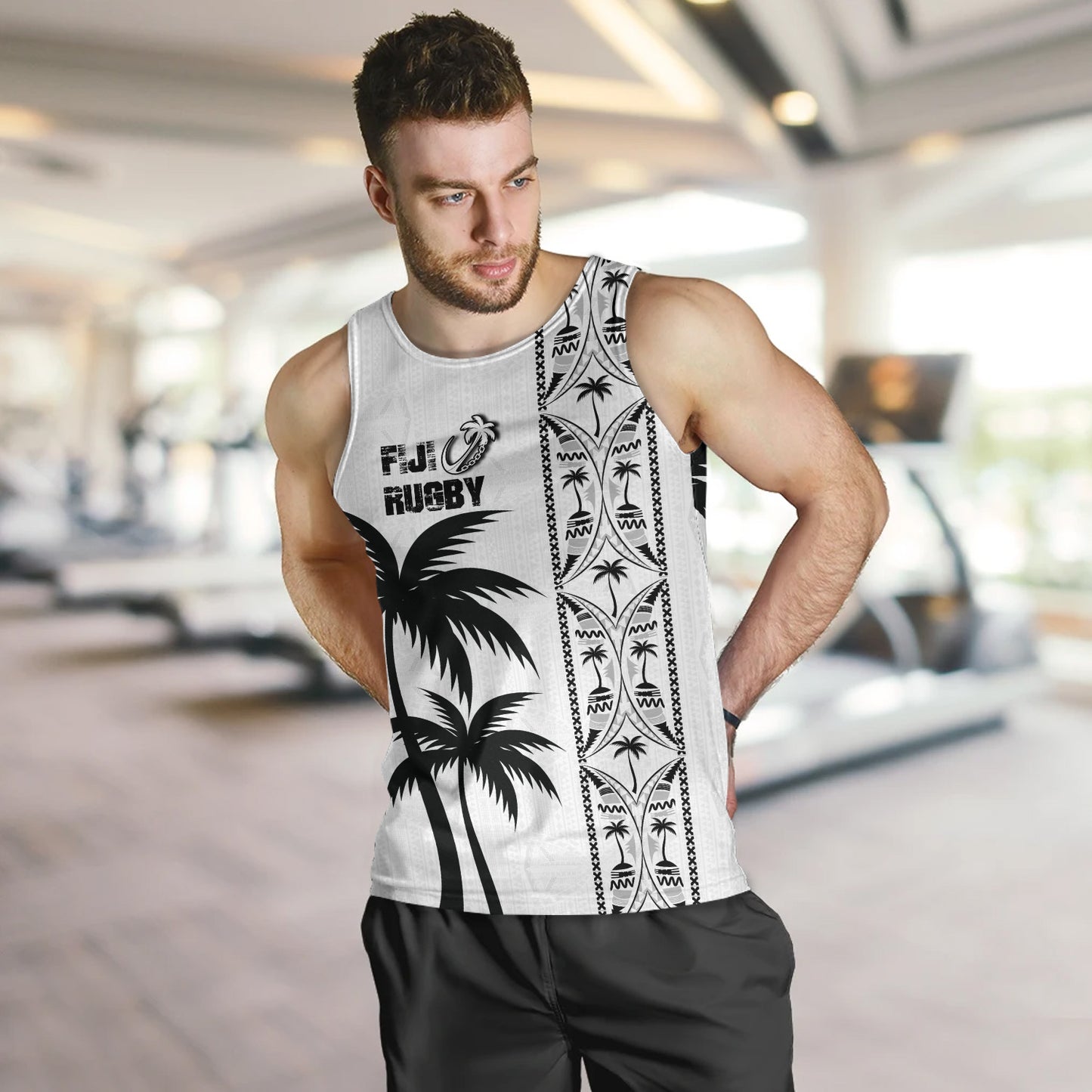 Fiji Tank Top Fiji Rugby Tapa Palms Tree Designs