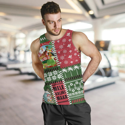 Hawaii Tank Top Santa Surfing Mele Kalikimaka Kanaka Maoli