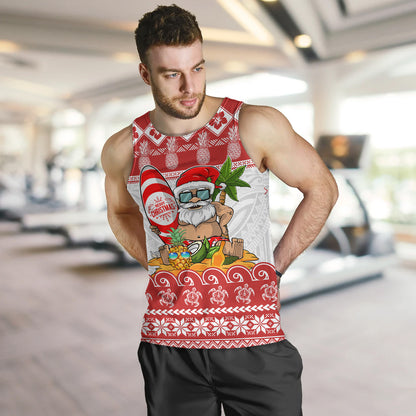 Hawaii Tank Top Santa Surfing Merry Christmas Kanaka Maoli