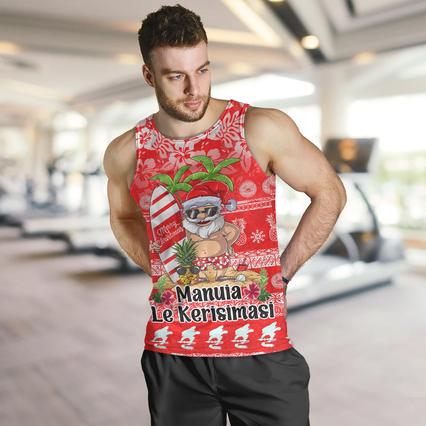 American Samoa Tank Top Manuia Le Kerisimasi Tropical Xmas Patterns