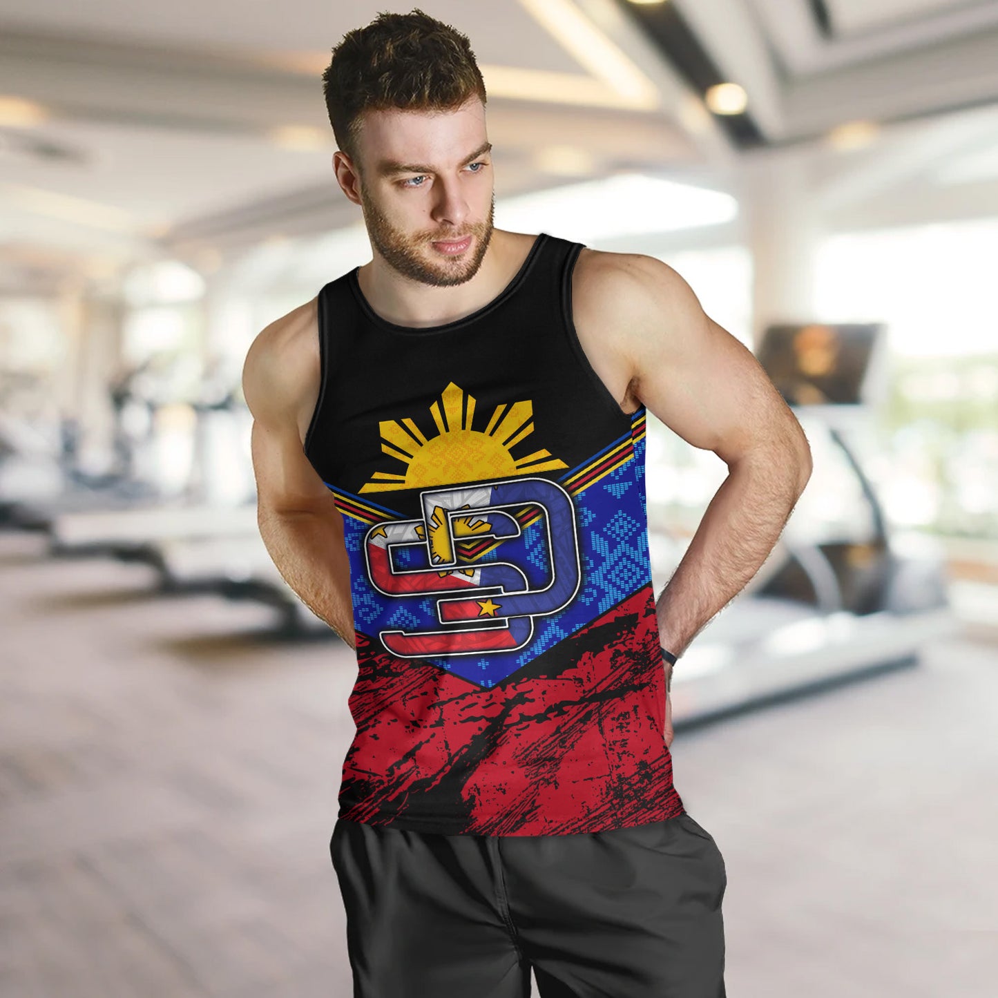 Philippines Filipinos Tank Top San Diego Filipino Grunge Brush Stroke Style