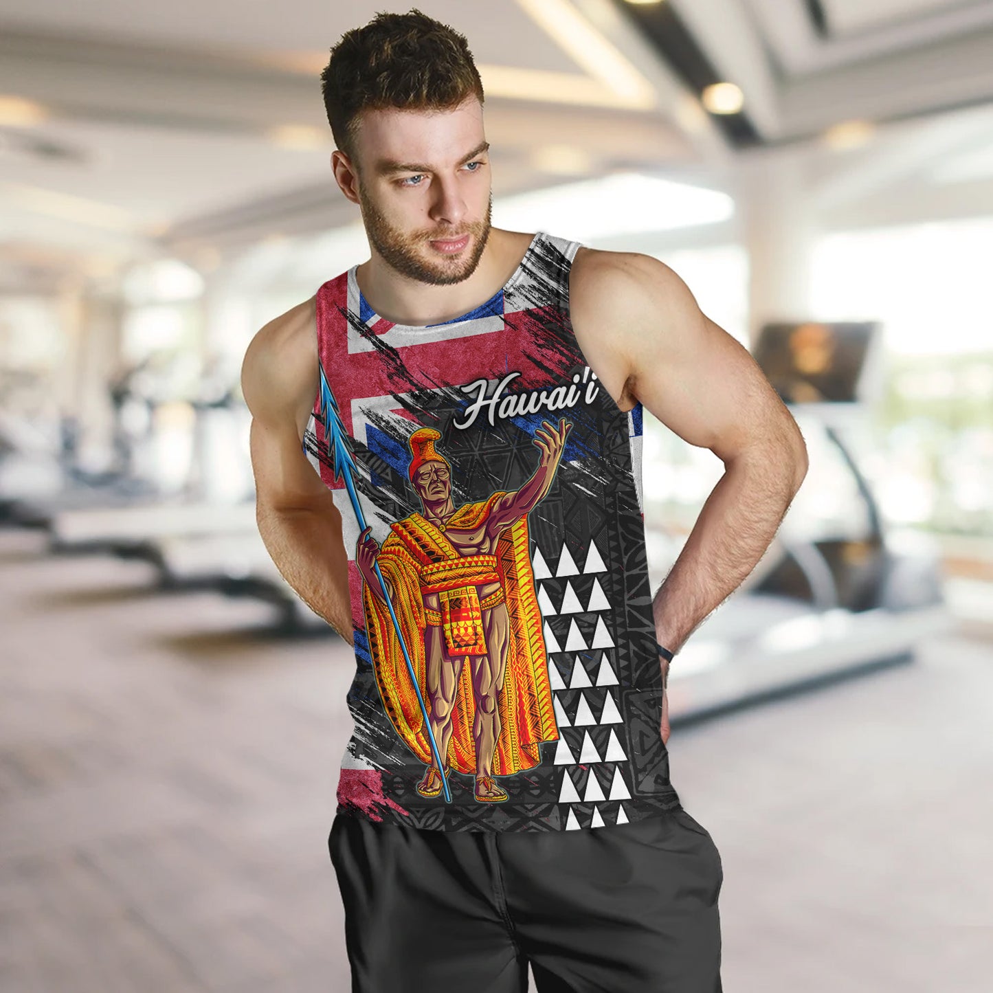 Hawaii Tank Top Hawaii King Grunge Style Color Flag Style