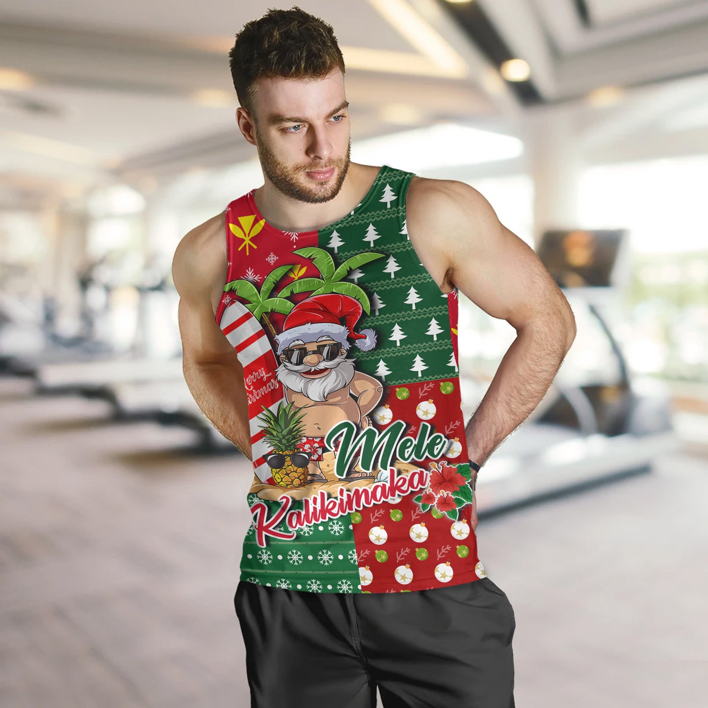 Hawaii Tank Top Mele Kalikimaka Hawaii Christmas Patterns