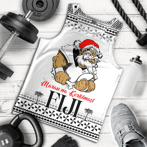 Fiji Tank Top Marau na Kerisimasi Rugby Santa Style
