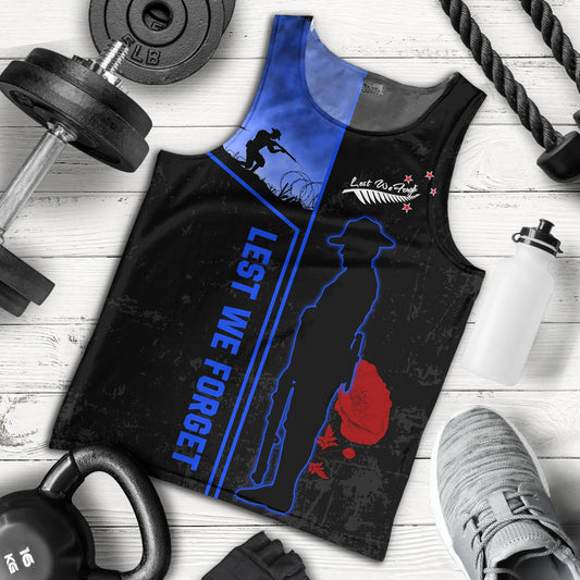 New Zealand Tank Top Anzac Day Lest We Forget Poppy Flower Symbol