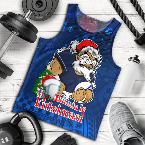 Samoa Tank Top Manuia Le Kirisimasi Rugby Santa Style