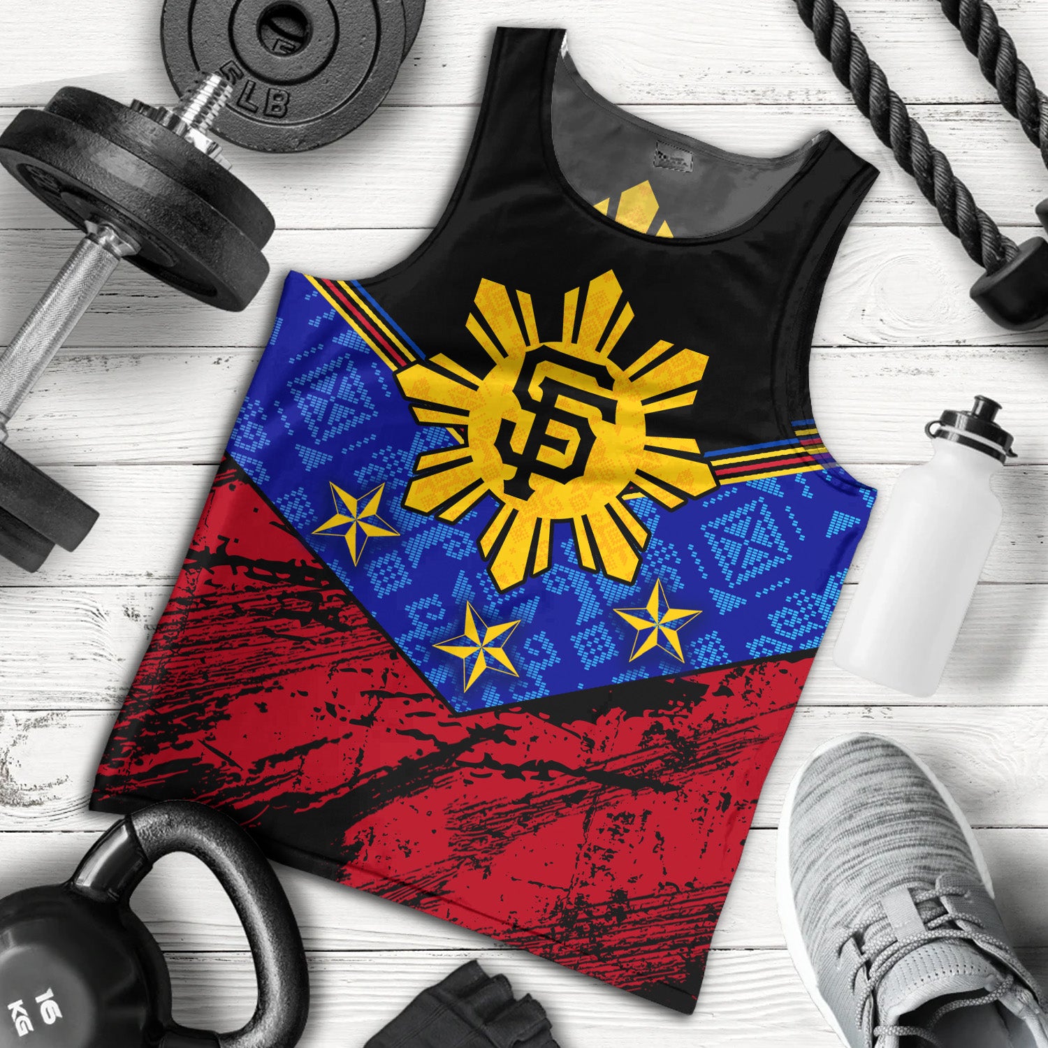 Philippines Filipinos Tank Top San Francisco Filipino Grunge Brush Stroke Style
