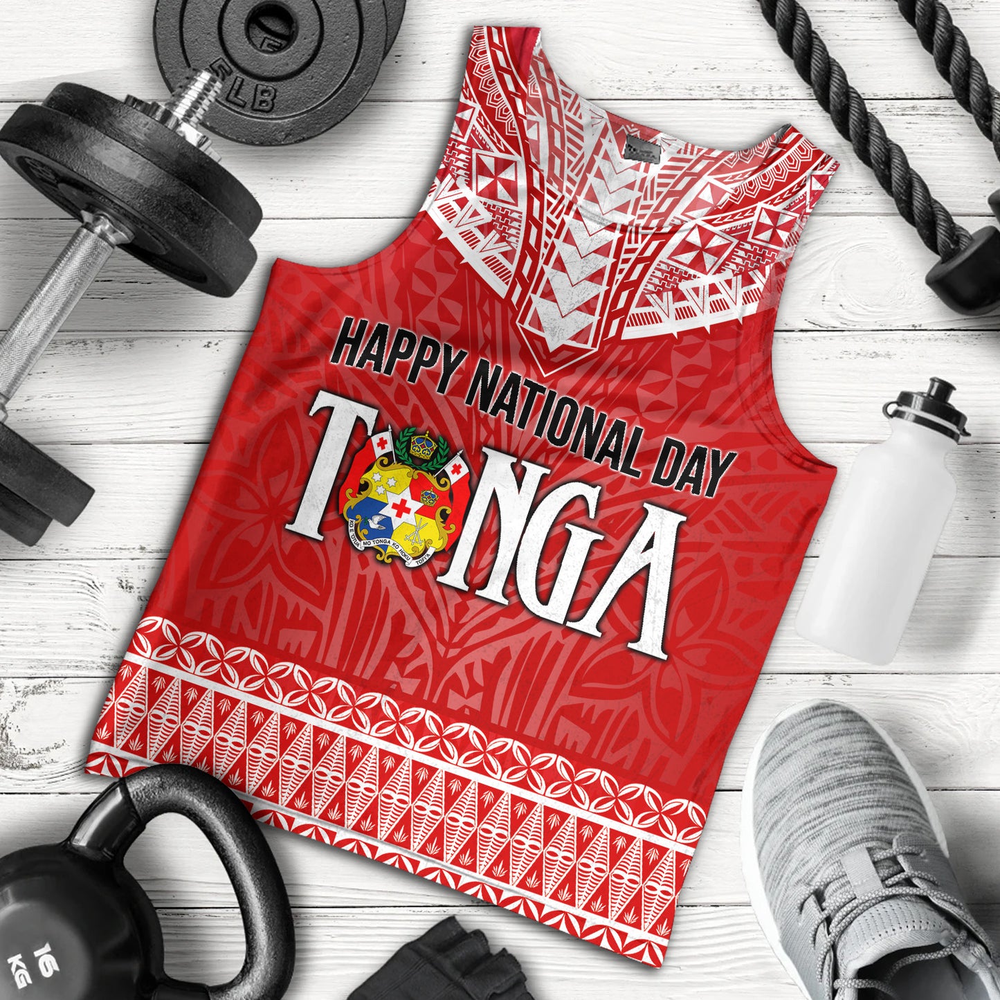 Tonga Custom Personalised Tank Top Happy National Day