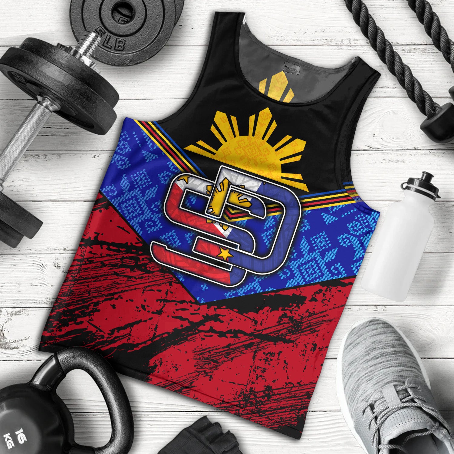 Philippines Filipinos Tank Top San Diego Filipino Grunge Brush Stroke Style