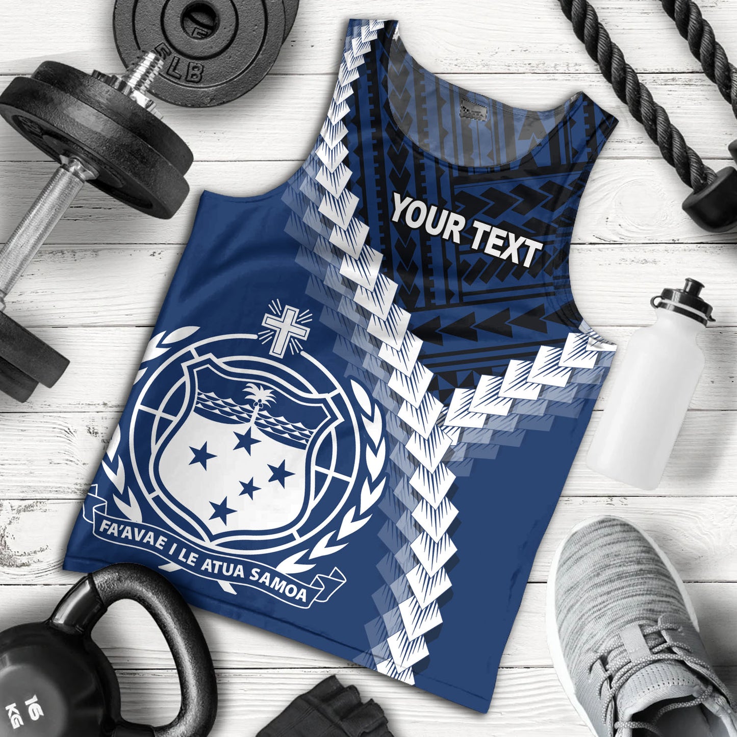 Samoa Tank Top Samoa Coat Of Arms With Polynesian Tattoo Style