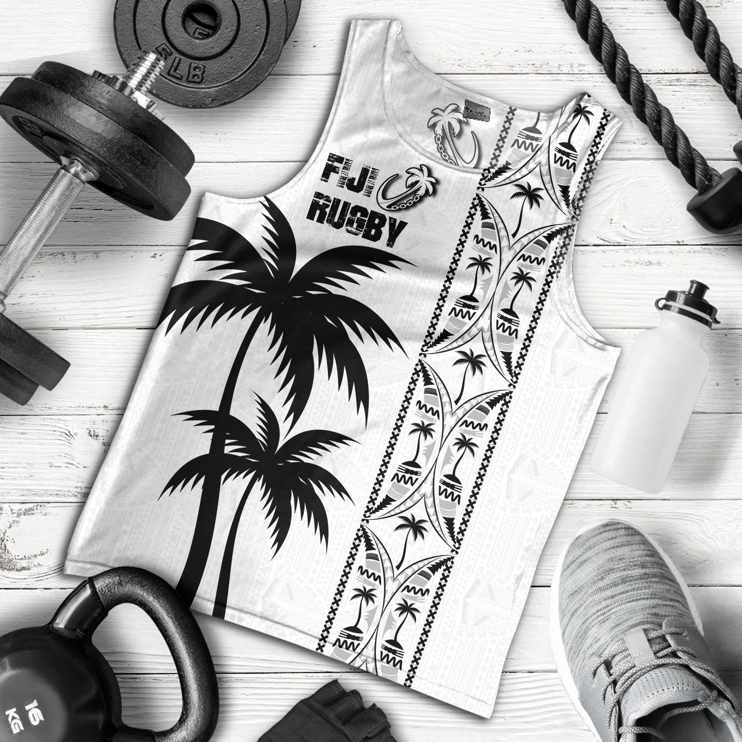 Fiji Tank Top Fiji Rugby Tapa Palms Tree Designs