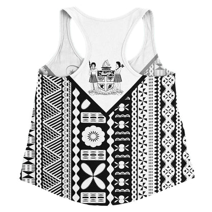 Fiji Rugby Tapa Women Tank Fiji Flag Coat Of Arms Pattern