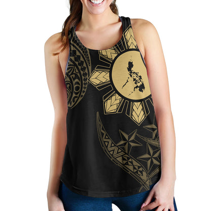 Philippines Women Tank Tribal Sun In My Heart Gold