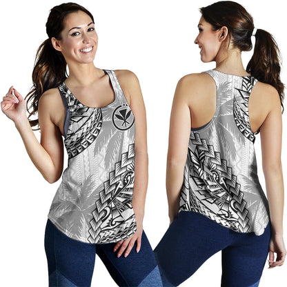 Hawaii Women Tank Custom Personalised Polynesian Pattern Palm Tree