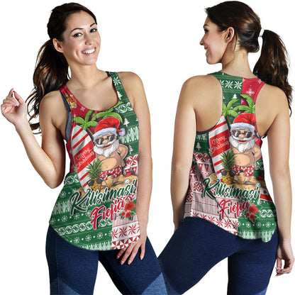 Tonga Women Tank Kilisimasi Fiefia Tropical Xmas Patterns
