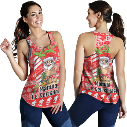American Samoa Women Tank Manuia Le Kerisimasi Tropical Xmas Patterns