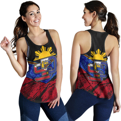 Philippines Filipinos Women Tank San Diego Filipino Grunge Brush Stroke Style