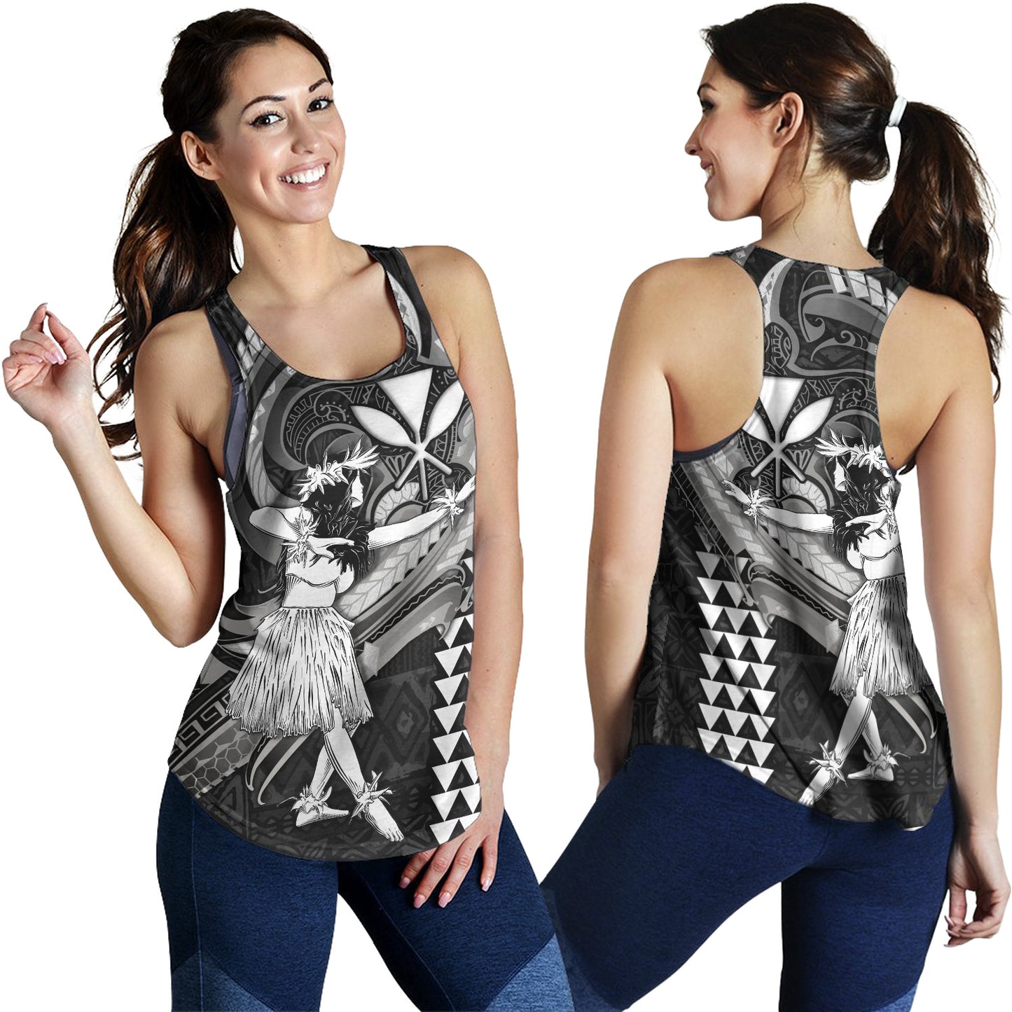 Hawaii Women Tank Kanaka Maoli Hula Girls Polynesian Traditional Tattoo