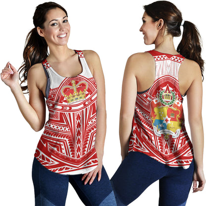 Tonga Women Tank Seal Tribal Flag Color Design